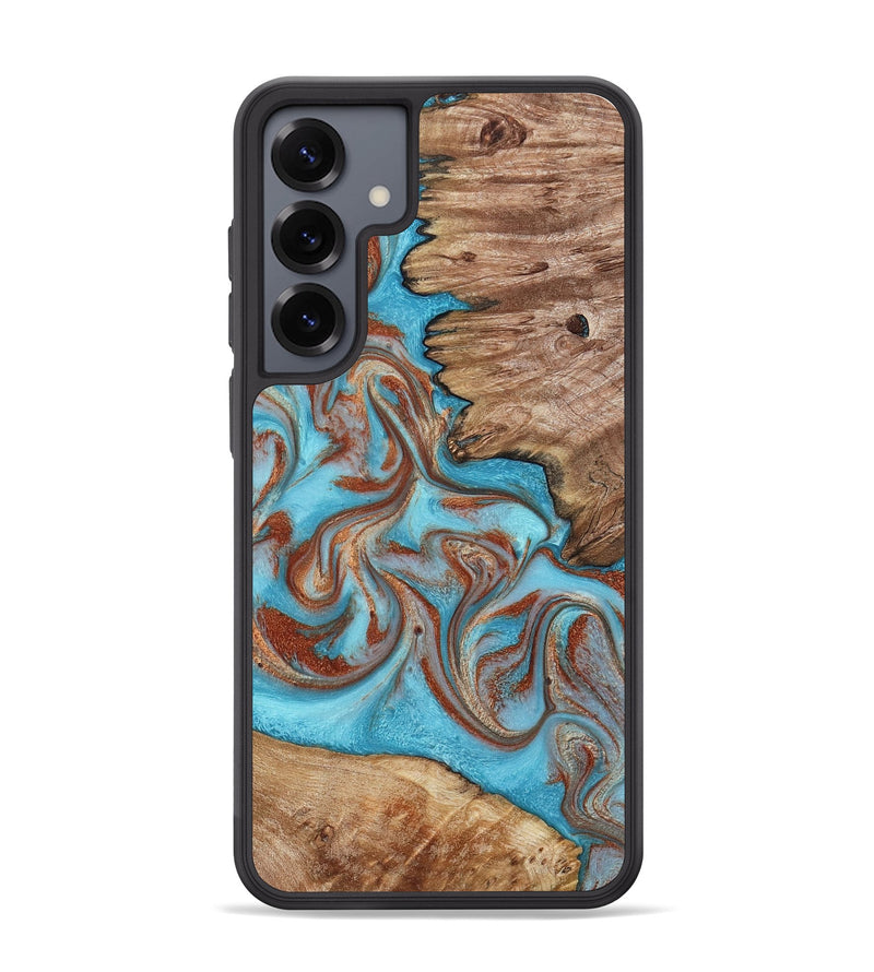 Galaxy S25 Plus Wood Phone Case - Louie (Teal & Gold, 800048)