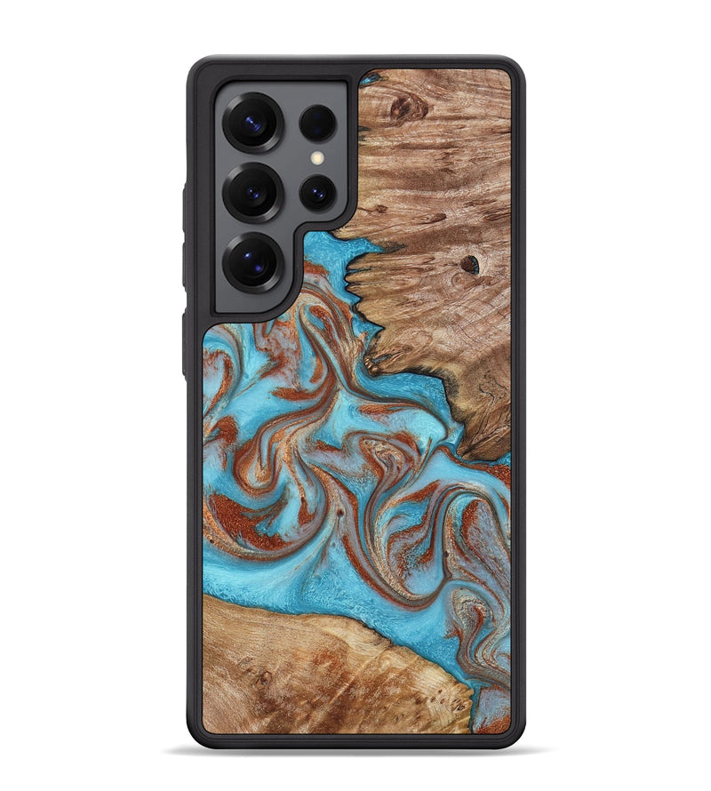 Galaxy S25 Ultra Wood Phone Case - Louie (Teal & Gold, 800048)