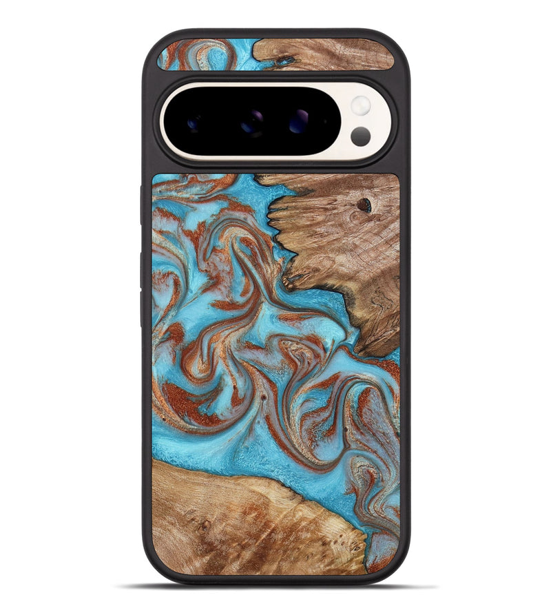 Pixel 9 Pro XL Wood Phone Case - Louie (Teal & Gold, 800048)