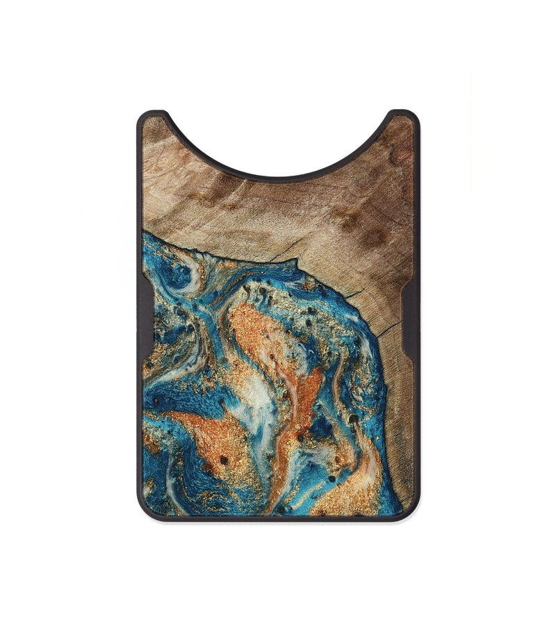 Alloy Wood Wallet - Maura (Teal & Gold, 800049)