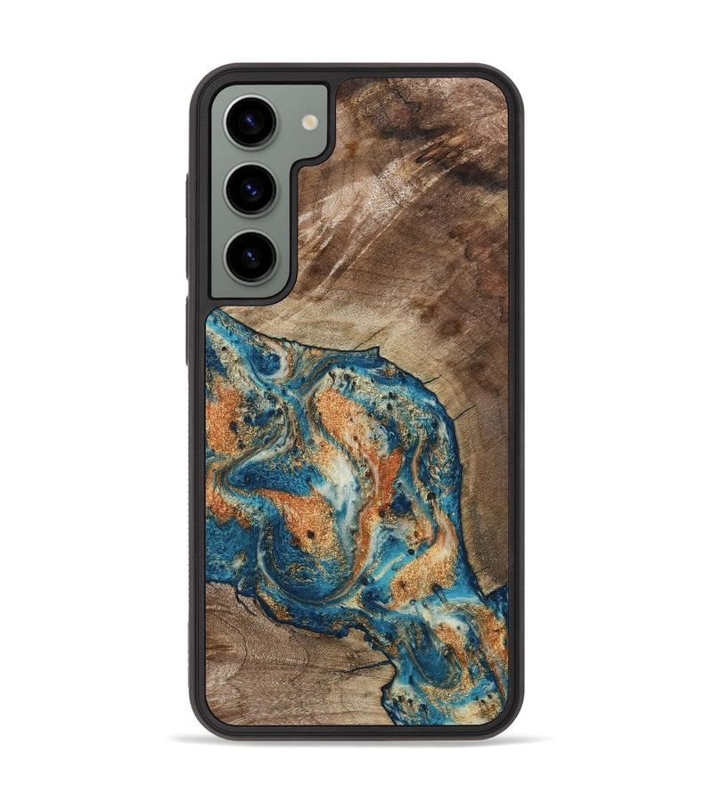 Galaxy S23 Plus Wood Phone Case - Maura (Teal & Gold, 800049)