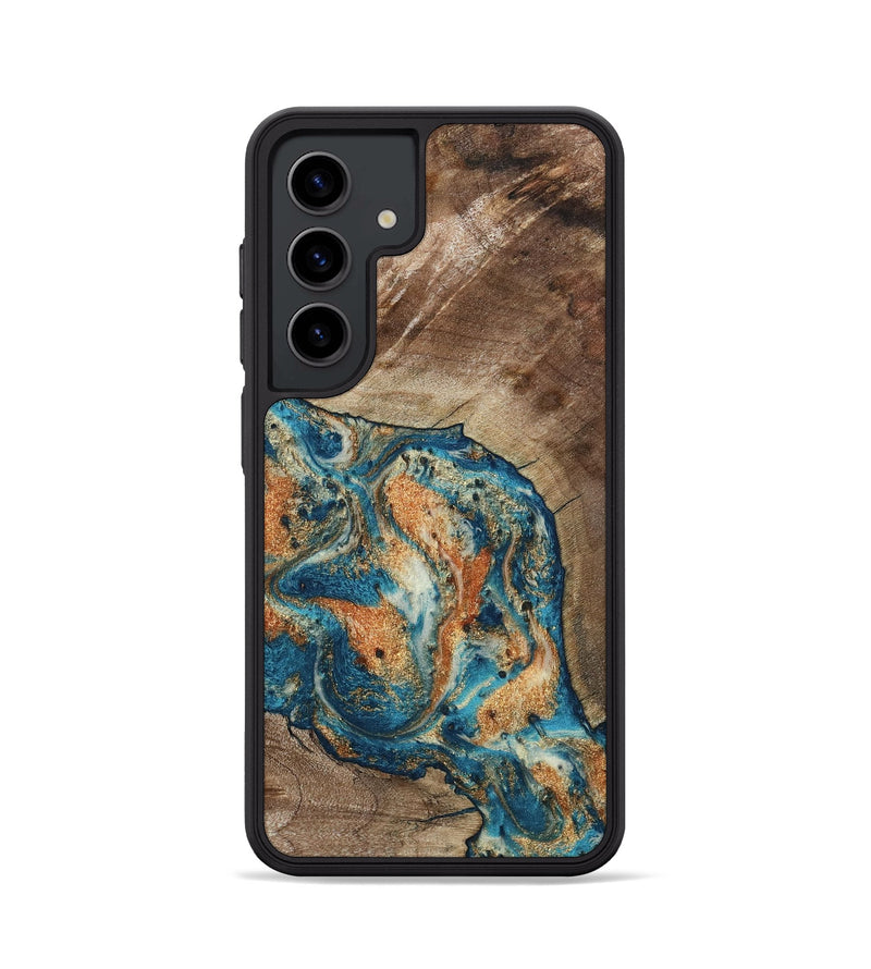 Galaxy S24 Wood Phone Case - Maura (Teal & Gold, 800049)