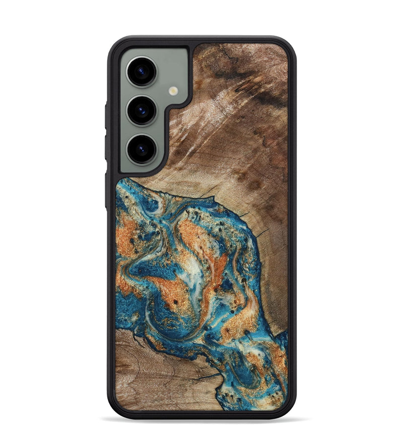 Galaxy S24 Plus Wood Phone Case - Maura (Teal & Gold, 800049)