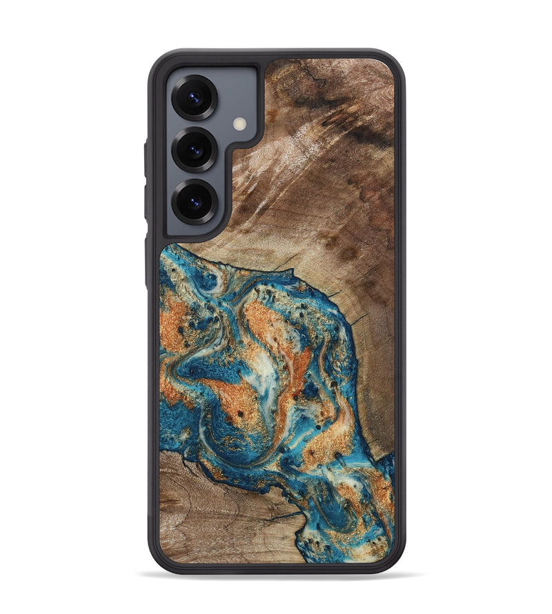 Galaxy S25 Plus Wood Phone Case - Maura (Teal & Gold, 800049)