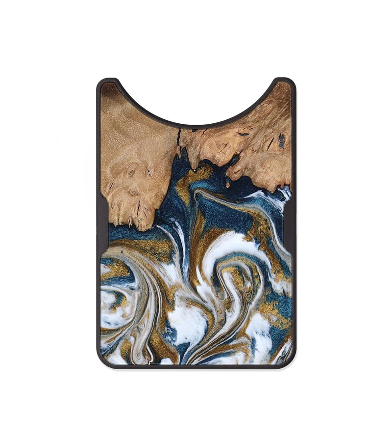 Alloy Wood Wallet - Kathi (Teal & Gold, 800052)