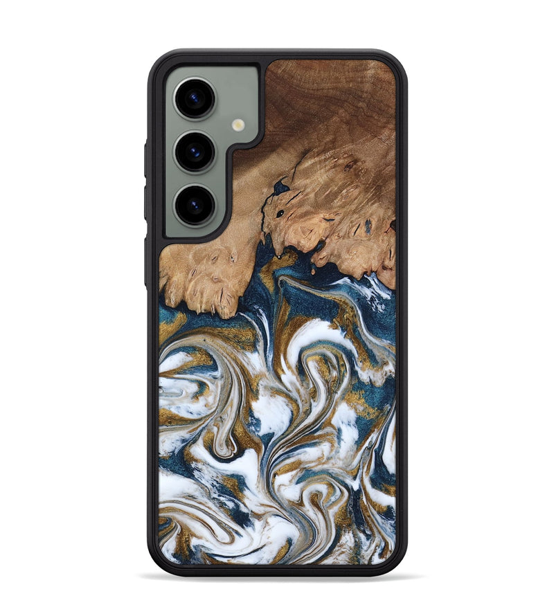 Galaxy S24 Plus Wood Phone Case - Kathi (Teal & Gold, 800052)