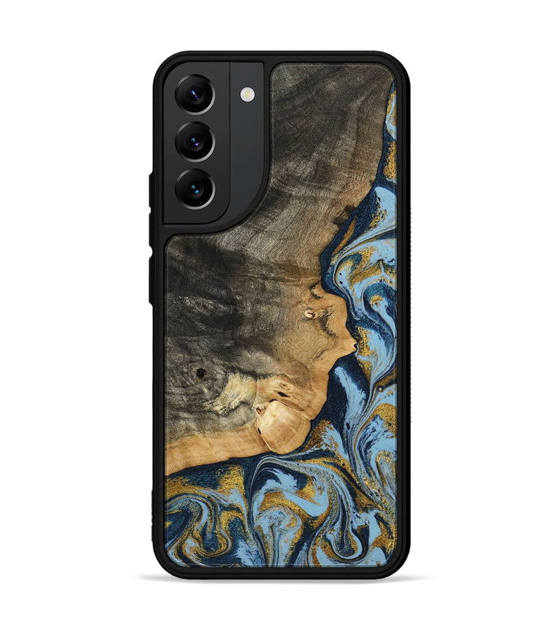 Galaxy S22 Plus Wood Phone Case - Denis (Teal & Gold, 800053)