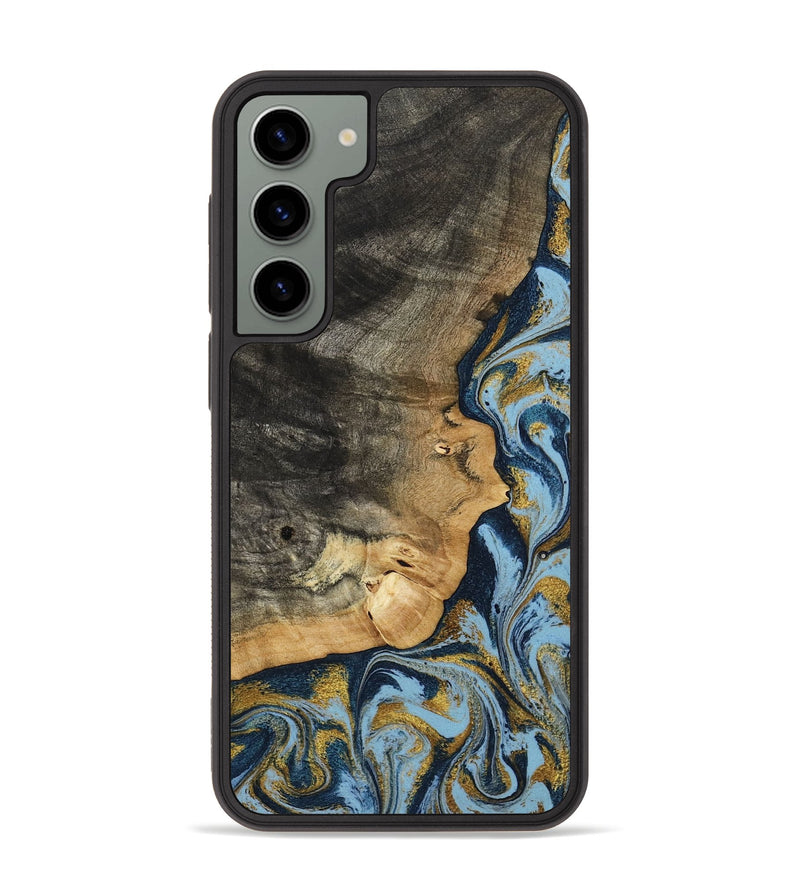 Galaxy S23 Plus Wood Phone Case - Denis (Teal & Gold, 800053)