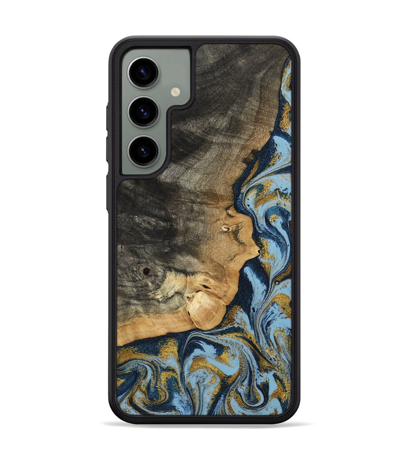 Galaxy S24 Plus Wood Phone Case - Denis (Teal & Gold, 800053)