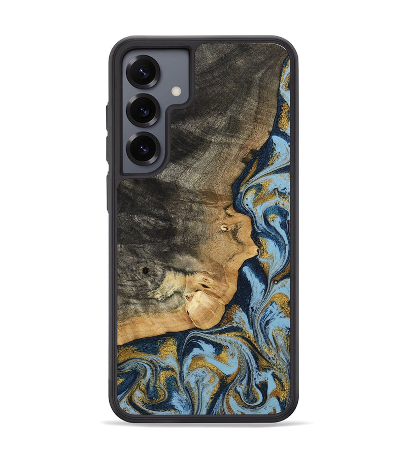Galaxy S25 Plus Wood Phone Case - Denis (Teal & Gold, 800053)