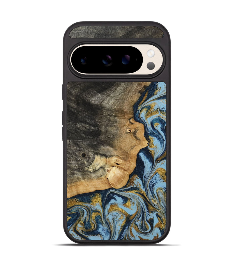 Pixel 10 Wood Phone Case - Denis (Teal & Gold, 800053)