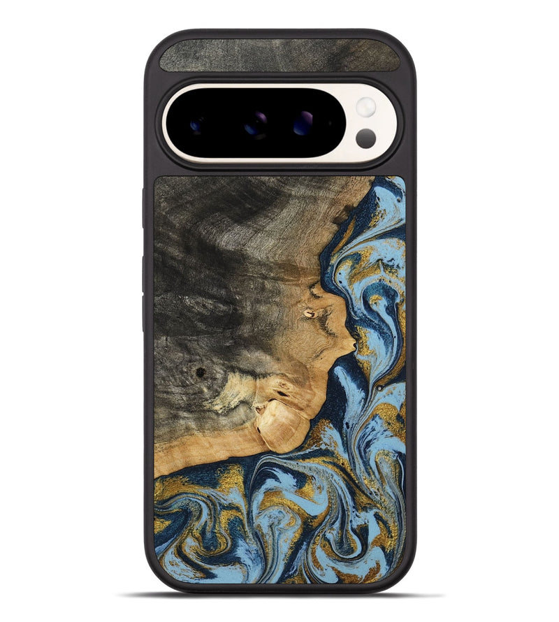 Pixel 9 Pro XL Wood Phone Case - Denis (Teal & Gold, 800053)