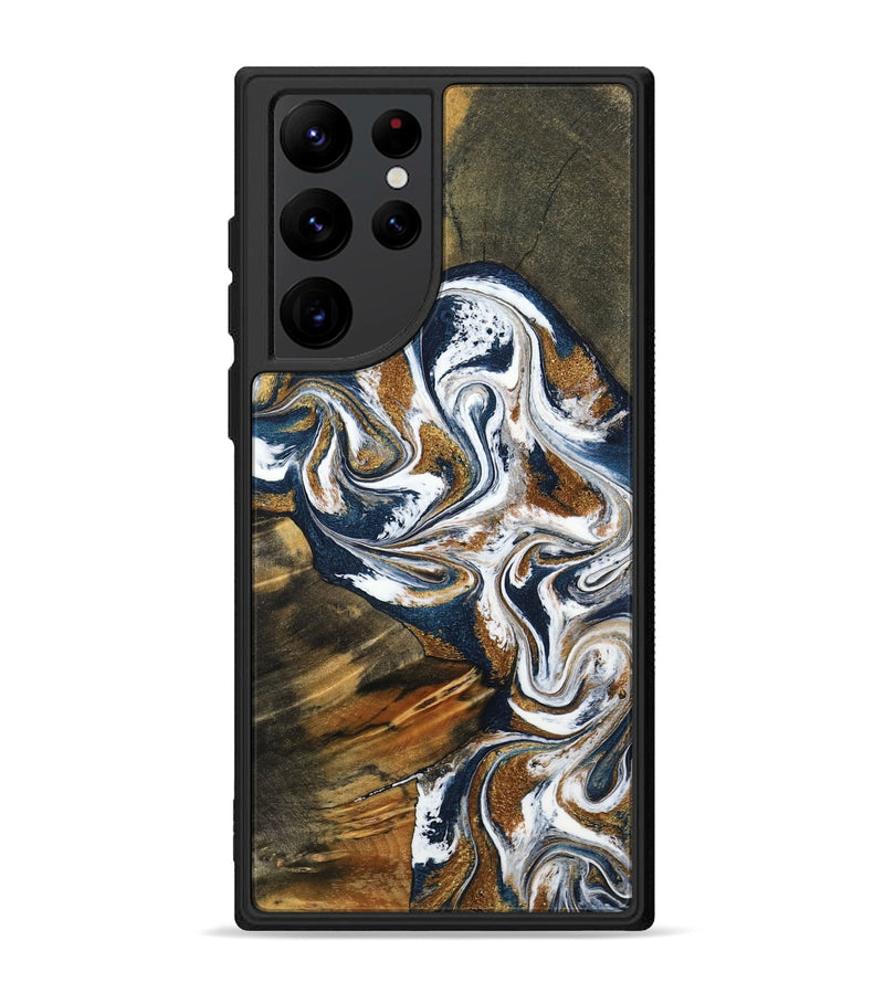 Galaxy S22 Ultra Wood Phone Case - Kenyon (Teal & Gold, 800054)