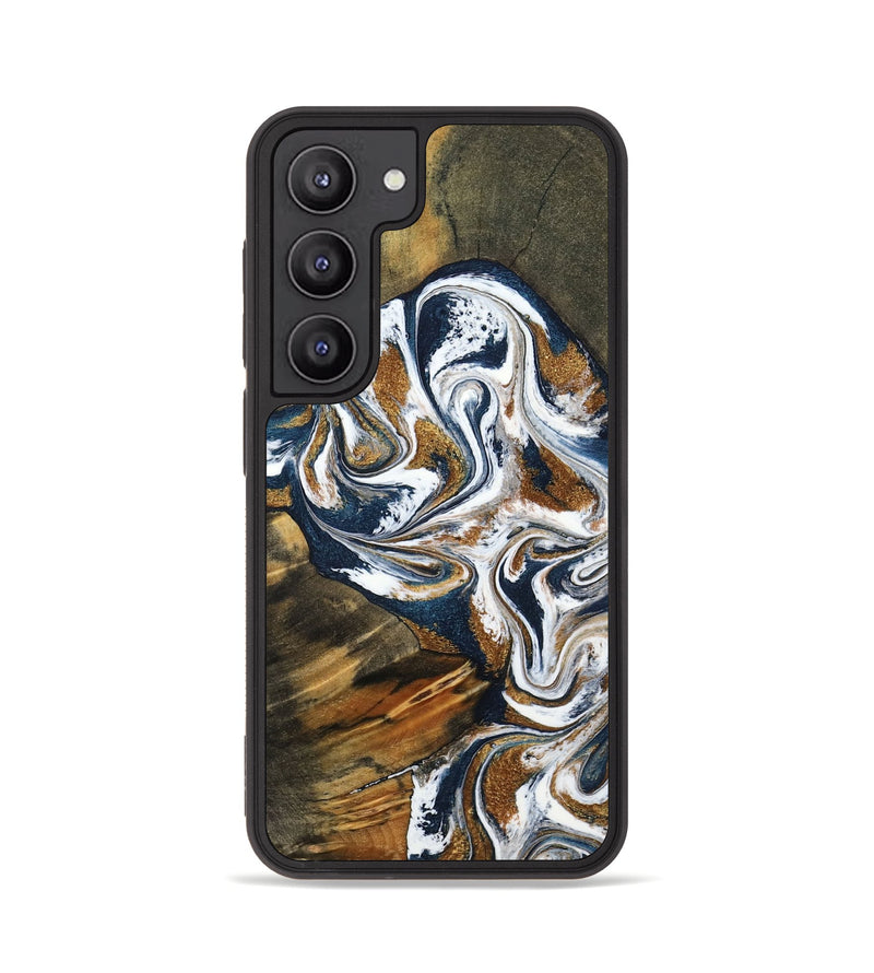 Galaxy S23 Wood Phone Case - Kenyon (Teal & Gold, 800054)