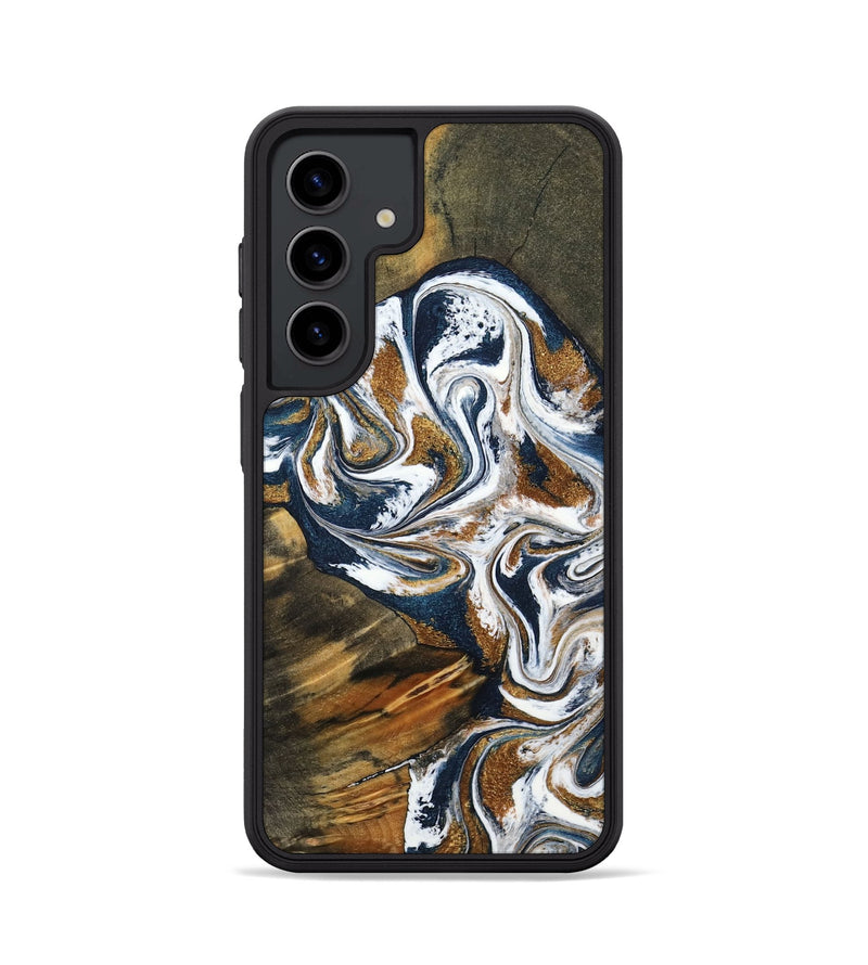 Galaxy S24 Wood Phone Case - Kenyon (Teal & Gold, 800054)