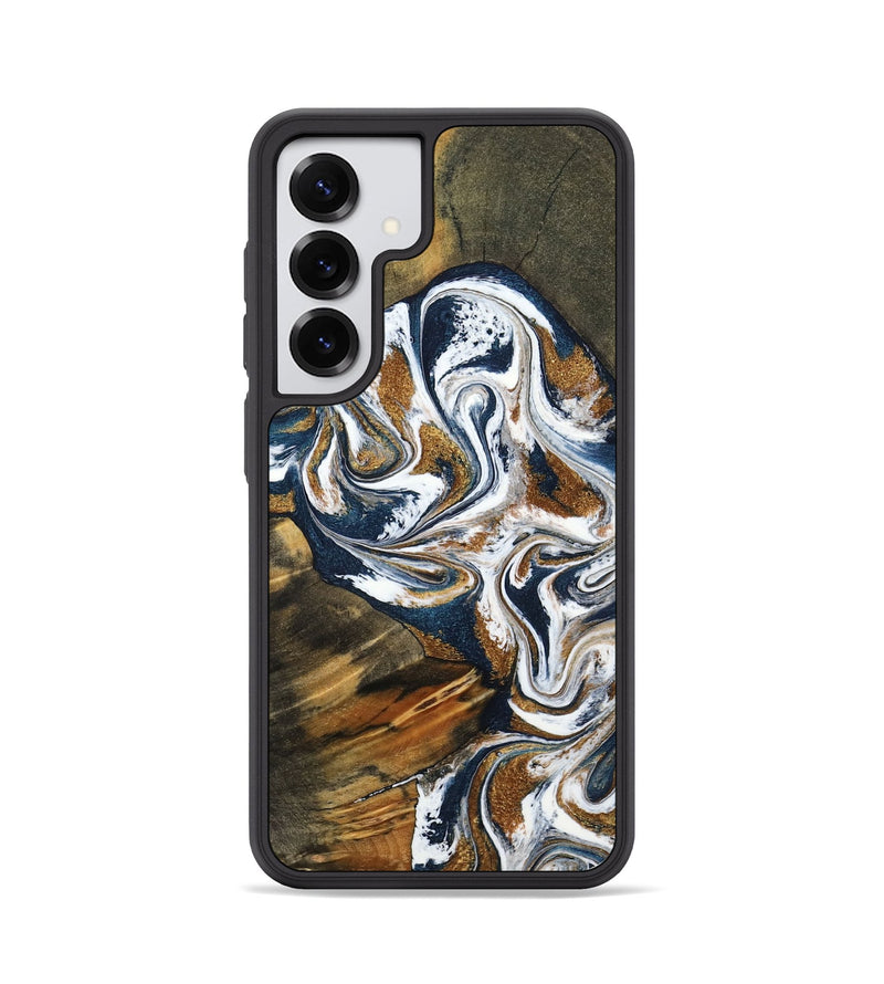 Galaxy S25 Wood Phone Case - Kenyon (Teal & Gold, 800054)