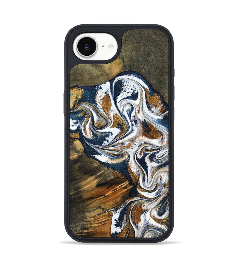 iPhone 16e Wood Phone Case - Kenyon (Teal & Gold, 800054)