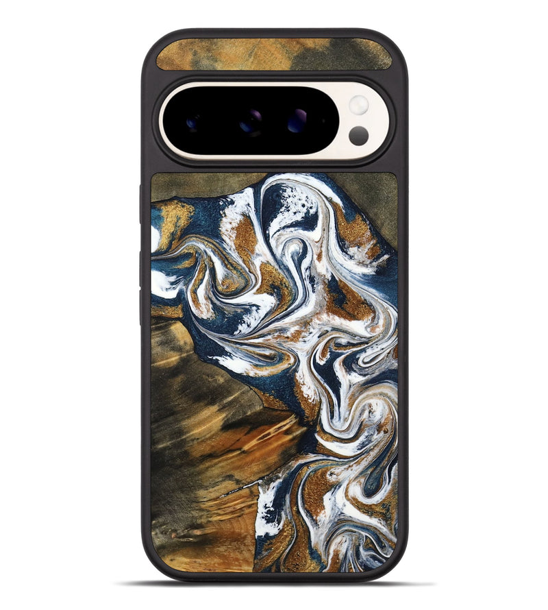 Pixel 9 Pro XL Wood Phone Case - Kenyon (Teal & Gold, 800054)