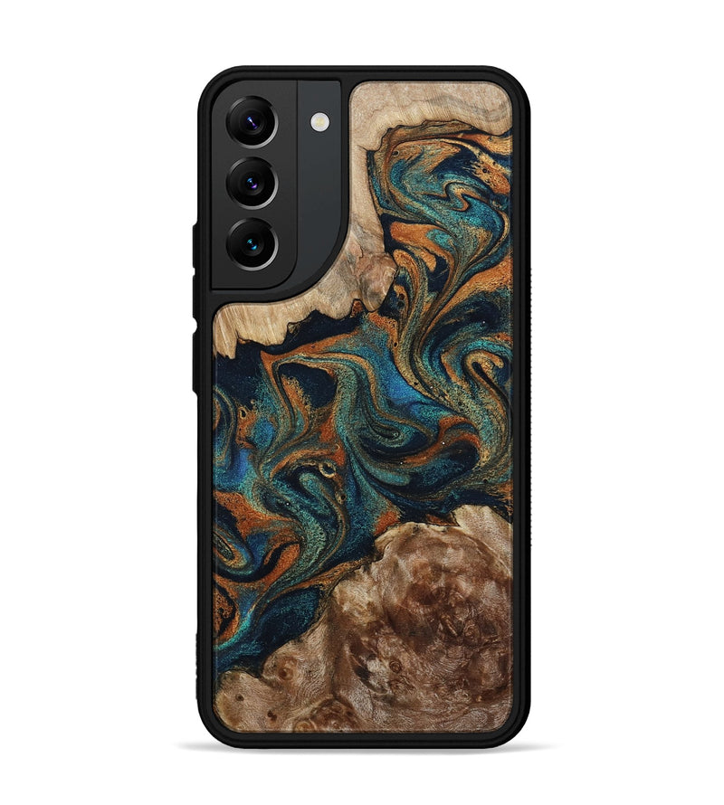 Galaxy S22 Plus Wood Phone Case - Kya (Teal & Gold, 800055)