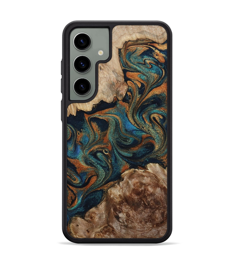 Galaxy S24 Plus Wood Phone Case - Kya (Teal & Gold, 800055)