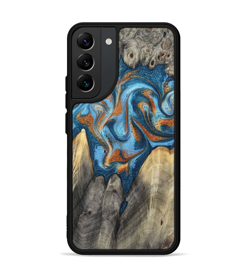 Galaxy S22 Plus Wood Phone Case - Castiel (Teal & Gold, 800057)