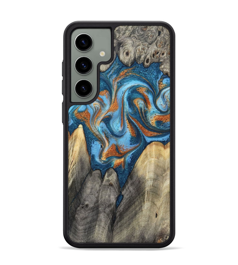 Galaxy S24 Plus Wood Phone Case - Castiel (Teal & Gold, 800057)