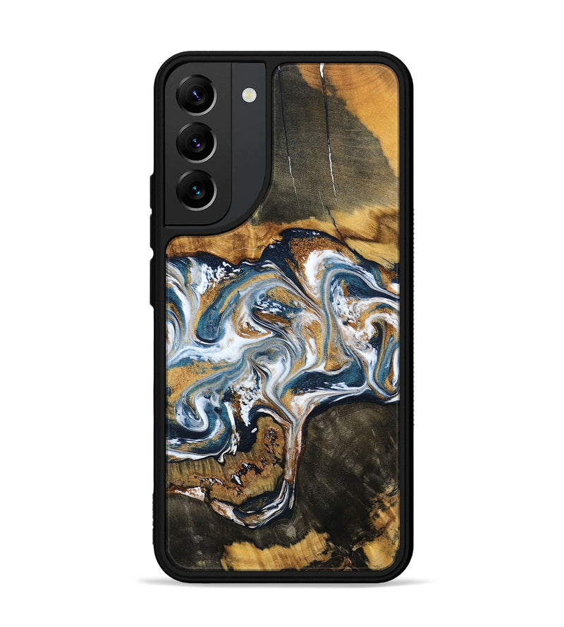 Galaxy S22 Plus Wood Phone Case - Shyla (Teal & Gold, 800058)