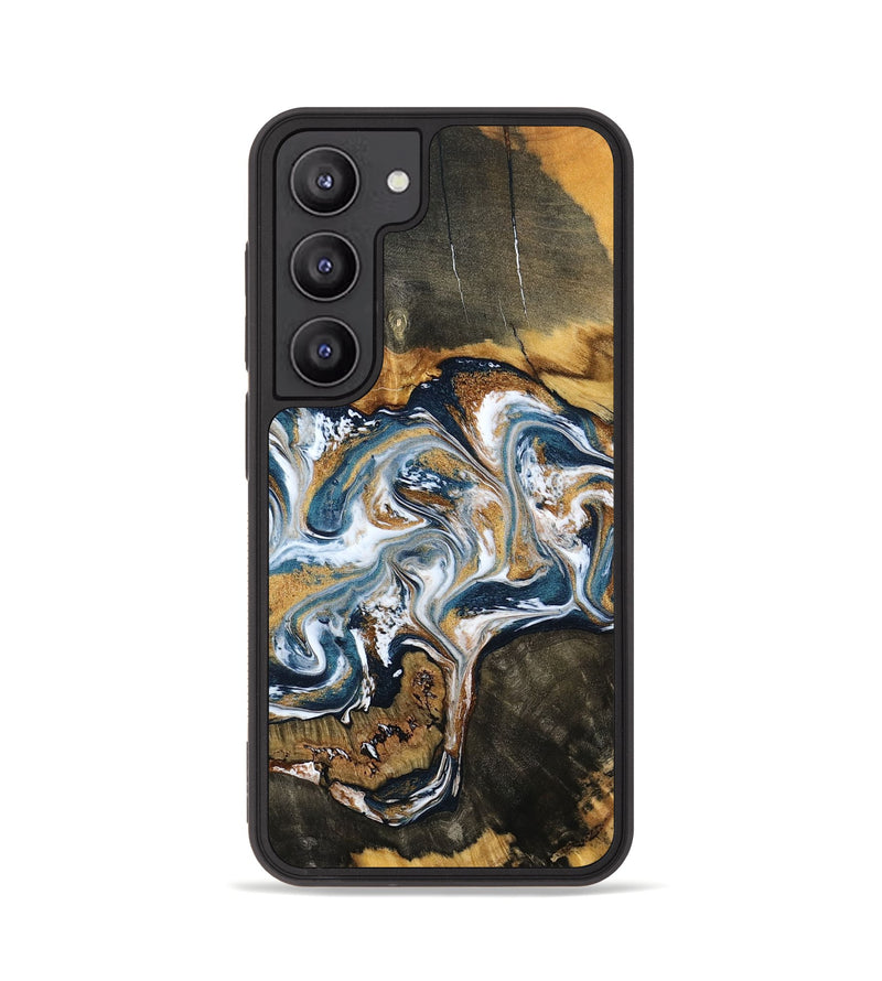 Galaxy S23 Wood Phone Case - Shyla (Teal & Gold, 800058)