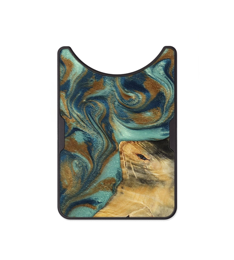 Alloy Wood Wallet - Quincy (Teal & Gold, 800059)