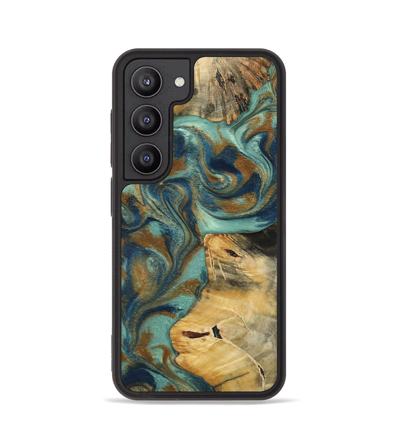Galaxy S23 Wood Phone Case - Quincy (Teal & Gold, 800059)