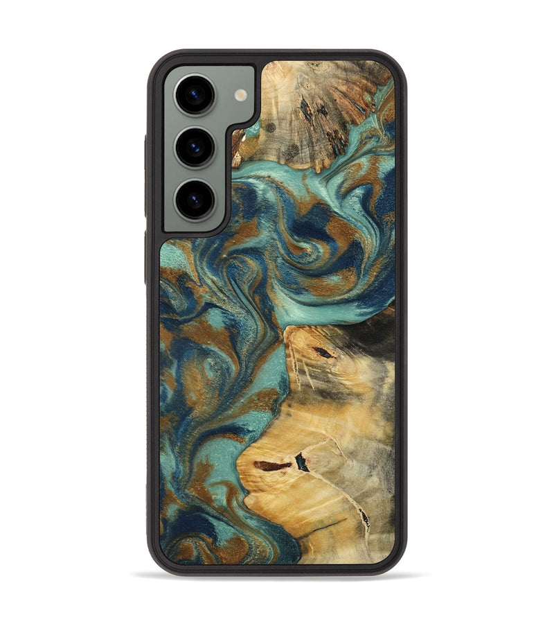 Galaxy S23 Plus Wood Phone Case - Quincy (Teal & Gold, 800059)