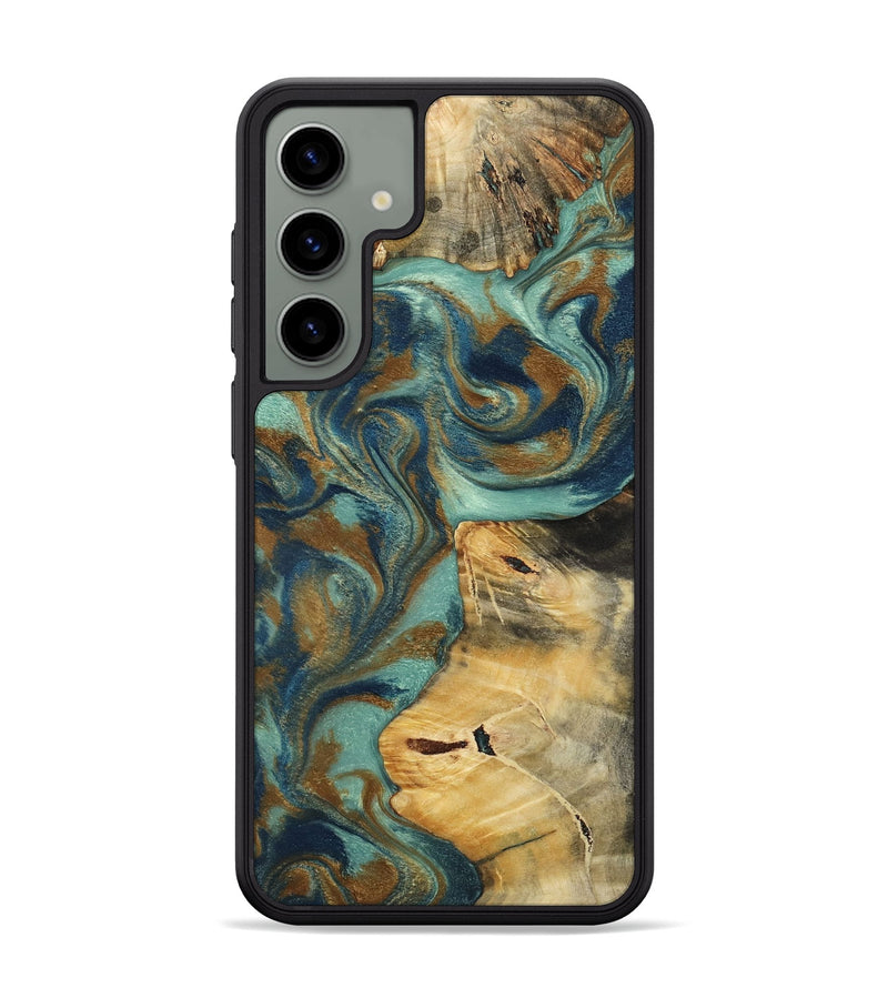 Galaxy S24 Plus Wood Phone Case - Quincy (Teal & Gold, 800059)