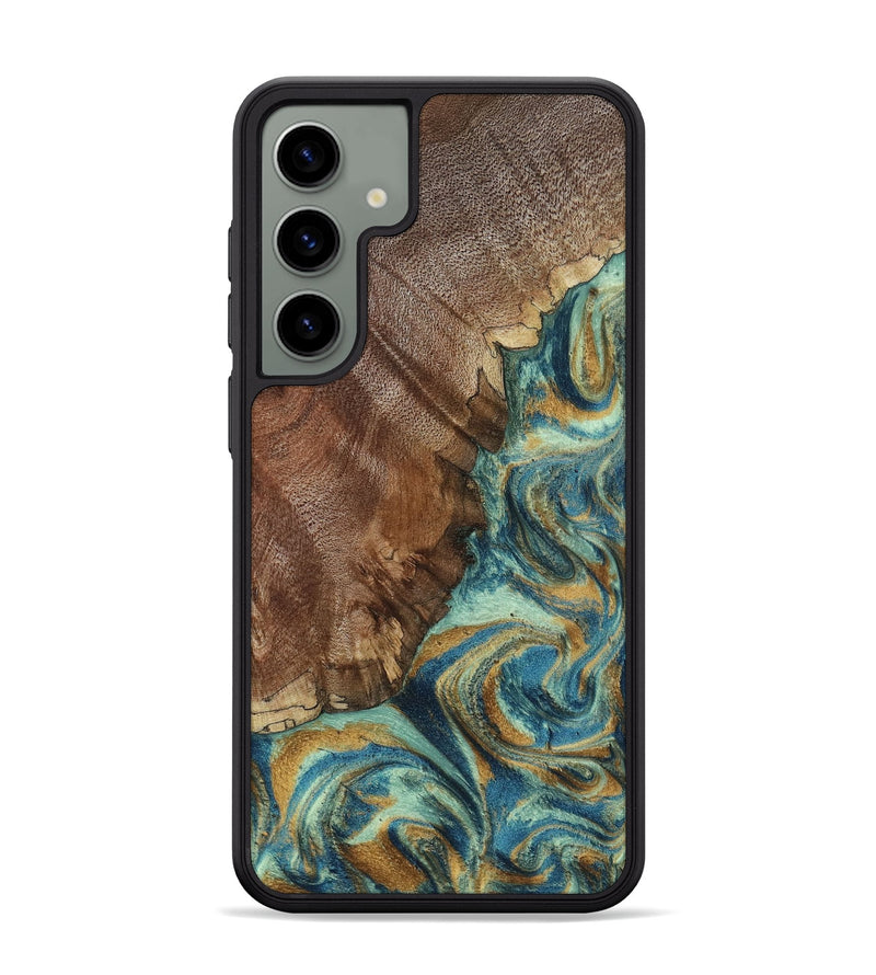 Galaxy S24 Plus Wood Phone Case - Cyrus (Teal & Gold, 800060)
