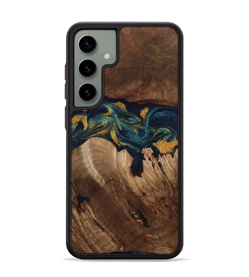 Galaxy S24 Plus Wood Phone Case - Rubye (Teal & Gold, 800061)
