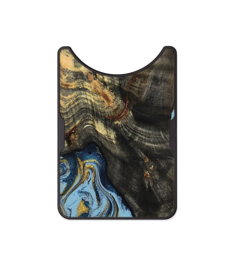 Alloy Wood Wallet - Autumn (Teal & Gold, 800062)