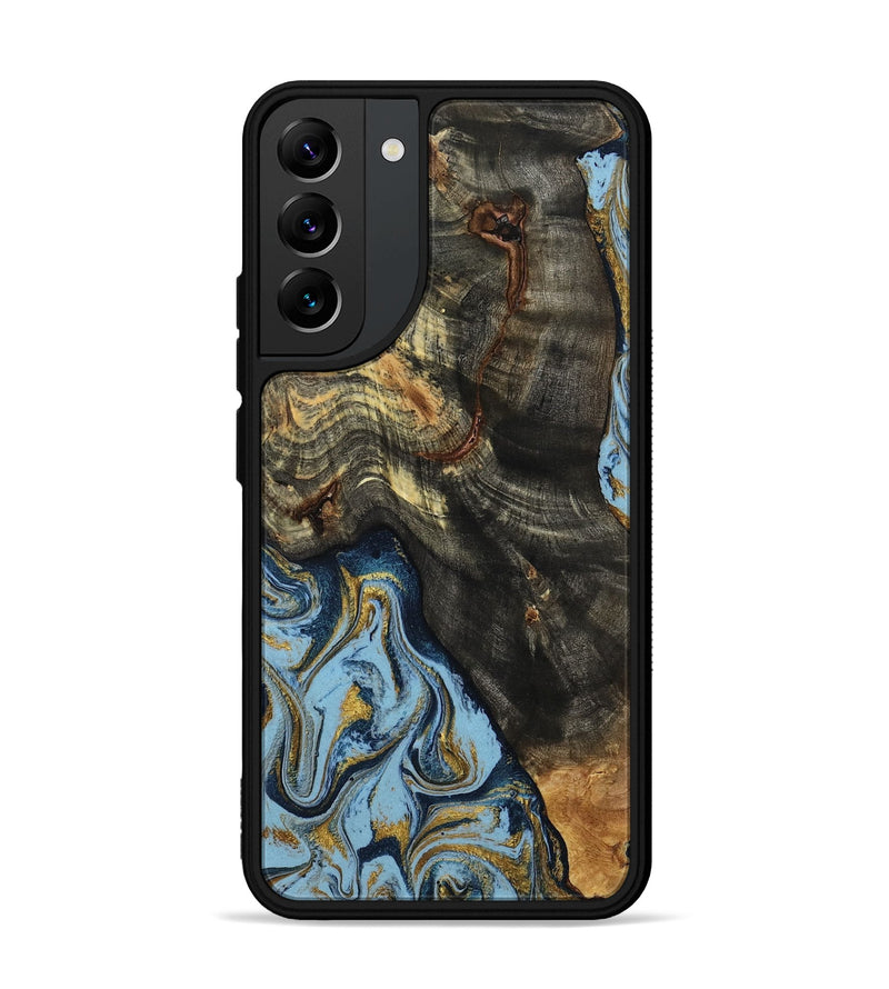 Galaxy S22 Plus Wood Phone Case - Autumn (Teal & Gold, 800062)