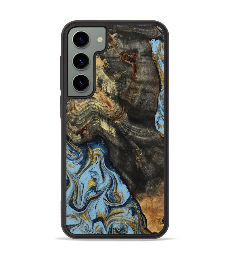 Galaxy S23 Plus Wood Phone Case - Autumn (Teal & Gold, 800062)