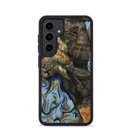 Galaxy S24 Wood Phone Case - Autumn (Teal & Gold, 800062)