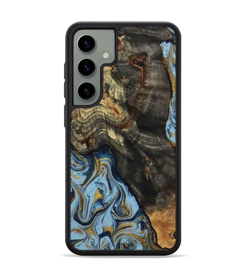 Galaxy S24 Plus Wood Phone Case - Autumn (Teal & Gold, 800062)