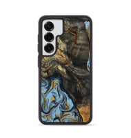 Galaxy S25 Wood Phone Case - Autumn (Teal & Gold, 800062)