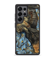 Galaxy S25 Ultra Wood Phone Case - Autumn (Teal & Gold, 800062)