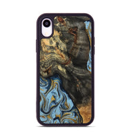 iPhone Xr Wood Phone Case - Autumn (Teal & Gold, 800062)