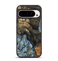 Pixel 9 Wood Phone Case - Autumn (Teal & Gold, 800062)