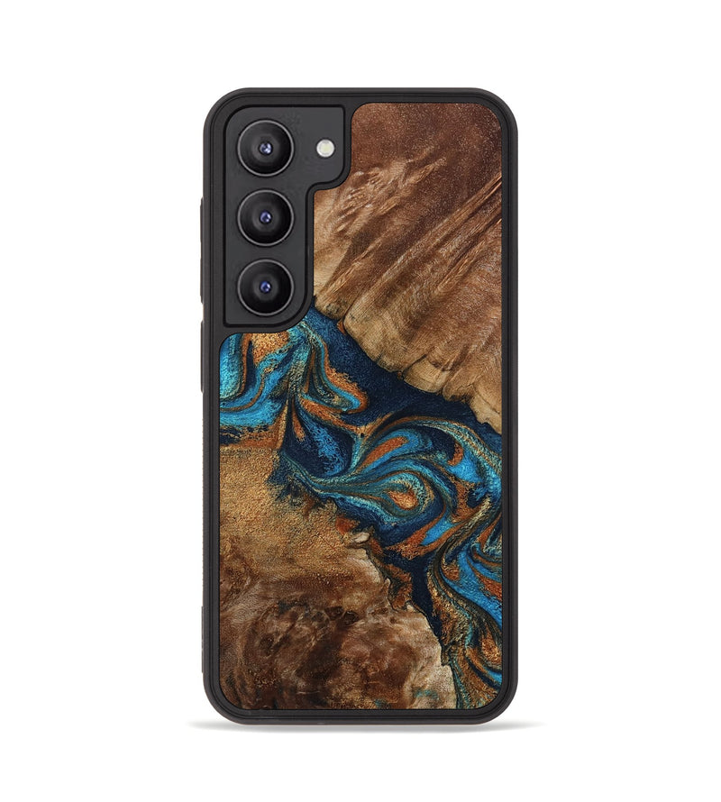 Galaxy S23 Wood Phone Case - Chozen (Teal & Gold, 800063)