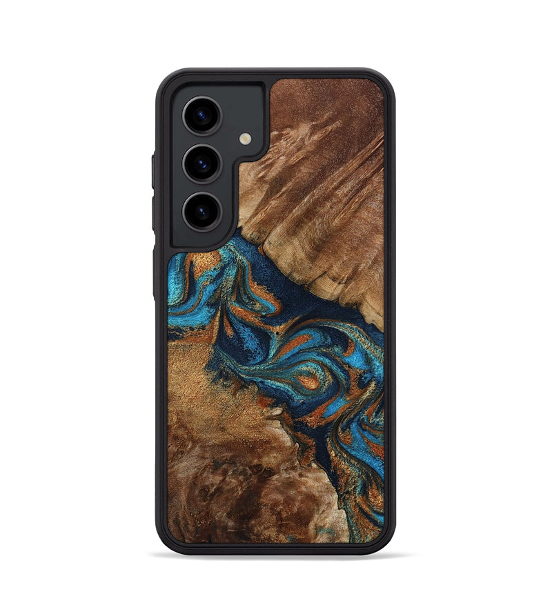Galaxy S24 Wood Phone Case - Chozen (Teal & Gold, 800063)