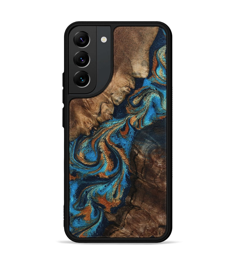 Galaxy S22 Plus Wood Phone Case - Libbie (Teal & Gold, 800064)