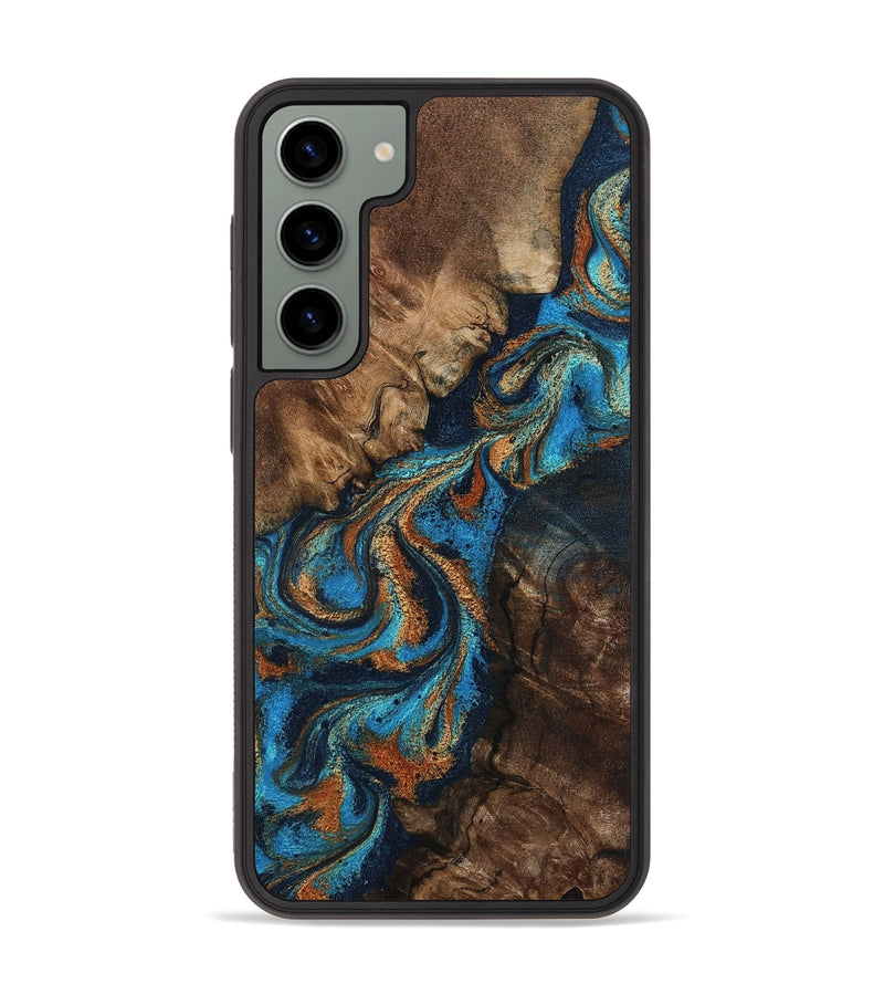 Galaxy S23 Plus Wood Phone Case - Libbie (Teal & Gold, 800064)