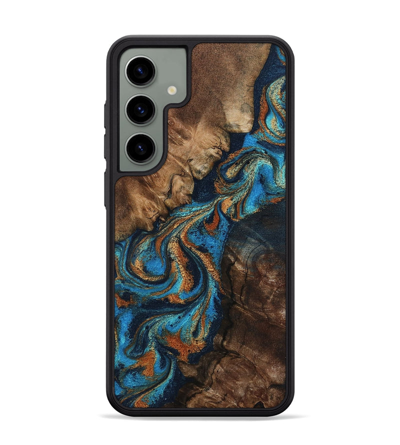 Galaxy S24 Plus Wood Phone Case - Libbie (Teal & Gold, 800064)