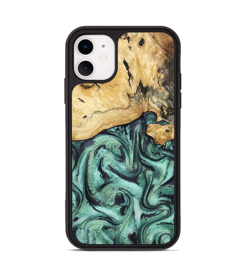 iPhone 11 Wood Phone Case - Ena (Green, 800065)