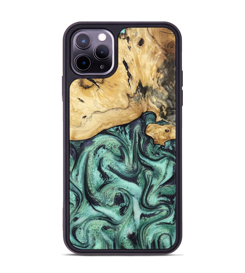 iPhone 11 Pro Max Wood Phone Case - Ena (Green, 800065)